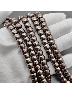 Жемчуг майорка, рондель, 8*6 мм, коричневый, нитка