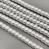 Жемчуг майорка, рондель, 8*6 мм, белый, нитка