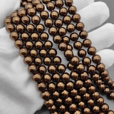 Жемчуг Майорка, 8 мм, бронзовый, глянцевый, нитка