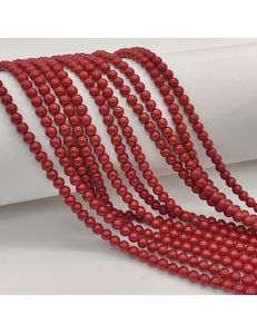 Жемчуг Майорка, 4 мм, красный, глянцевый, нитка