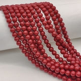 Жемчуг Майорка, 8 мм, красный, глянцевый, нитка