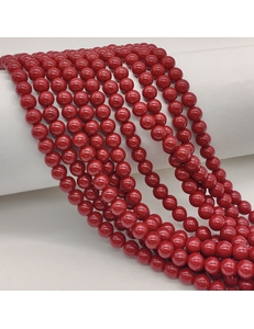 Жемчуг Майорка, 6 мм, красный, глянцевый, нитка