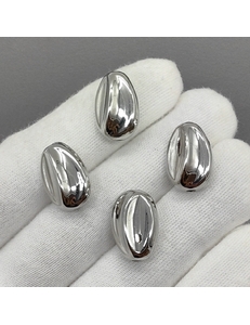 Бусина овал, 18*12*10 мм, родий