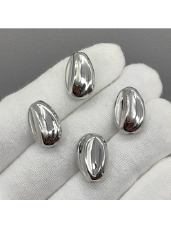 Бусина овал, 18*12*10 мм, родий