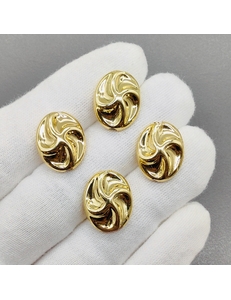 Бусина овал, 18*14*8 мм, позолота