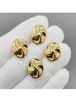 Бусина овал, 18*14*8 мм, позолота