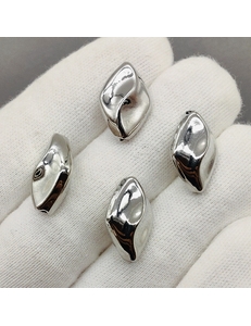 Бусина ромб, 17.5*11.5*8 мм, родий