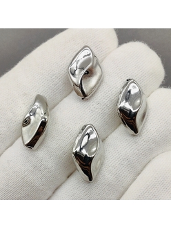 Бусина ромб, 17.5*11.5*8 мм, родий