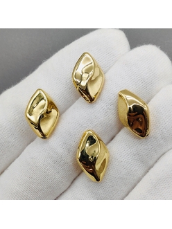 Бусина ромб, 17.5*11.5*8 мм, позолота