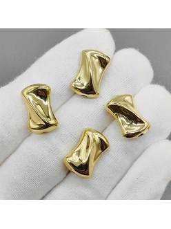 Бусина прямоугольник, 17.5*11.5*9.5 мм, позолота