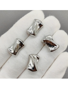 Бусина прямоугольник, 17.5*11.5*9.5 мм, родий