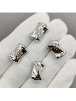 Бусина прямоугольник, 17.5*11.5*9.5 мм, родий