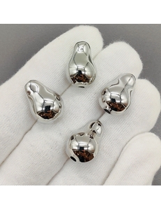 Бусина капля, 19*13 мм, родий