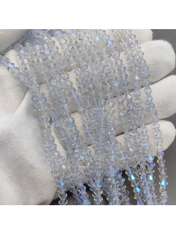 Бусина стеклянный Биконус, 4.5 мм, опальный АВ