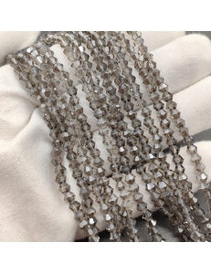 Бусина стеклянный Биконус, 4.5 мм, серый