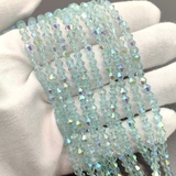 Бусина стеклянный Биконус, 4.5 мм, мятный с переливами