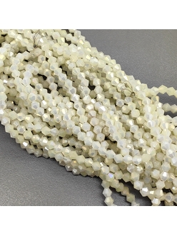 Бусина стеклянный Биконус, 4.5 мм, светло-желтый