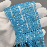 Бусина стеклянный Биконус, 4.5 мм, голубой с переливами