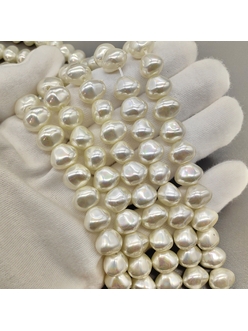 Жемчуг Майорка, фри форм, 10*12 мм, светло-желтый, нитка