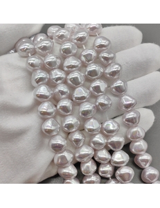 Жемчуг Майорка, фри форм, 10*12 мм, светло-розовый, нитка