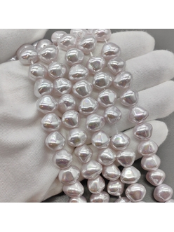 Жемчуг Майорка, фри форм, 10*12 мм, светло-розовый, нитка
