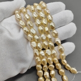 Жемчуг Майорка, картошка, желтый, 11*8 мм, нитка