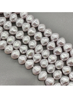 Жемчуг Майорка, фри форм, 10*12 мм, белый, нитка