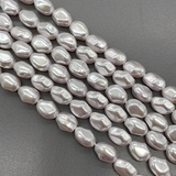 Жемчуг Майорка, картошка, белый, 11*8 мм, нитка