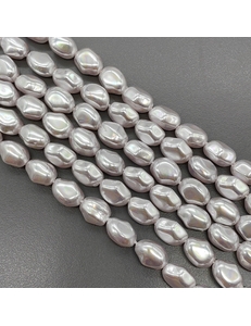 Жемчуг Майорка, картошка, белый, 11*8 мм, нитка