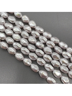 Жемчуг Майорка, картошка, белый, 11*8 мм, нитка