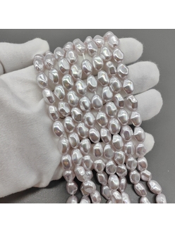 Жемчуг Майорка, картошка, розовый, 11*8 мм, нитка