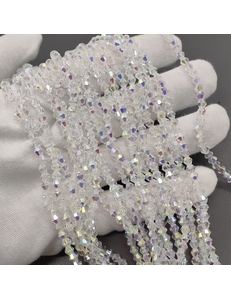 Бусина стеклянный Биконус, 4.5 мм, прозрачный с АВ