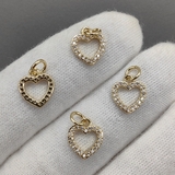 Подвеска Сердце с фианитами, 11*9.5 мм, позолота