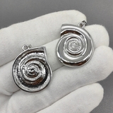 Подвеска улитка, 31*25 мм, родий