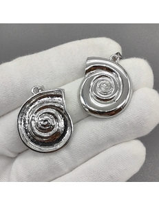 Подвеска улитка, 31*25 мм, родий