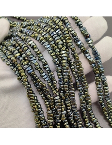 Бусина Гематит, фриформ, 5.5*3 мм, зеленый хаки