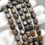 Бусина галтовка, бронзит, 12.5*10 мм, нитка