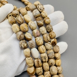 Бусина галтовка, яшма, 12.5*10 мм, нитка