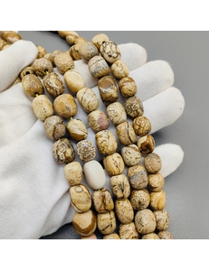 Бусина галтовка, яшма, 9.5*8 мм, нитка