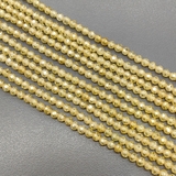 Бусины Фианит, граненный, желтый, 3 мм, нитка