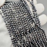 Бусина Терагерц, огранка, серый, 4 мм, нитка