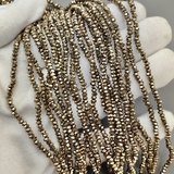 Бусина Гематит, рондель граненный, золотистый, 3*2 мм