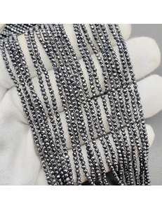 Бусина Терагерц, огранка, серый, 2 мм, нитка