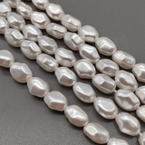 Жемчуг Майорка, фри форм, 10*12 мм, белый, нитка