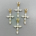 Подвеска крест с фианитами, 29*14 мм, позолота