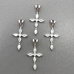 Подвеска крест с фианитами, 29*14 мм, родий