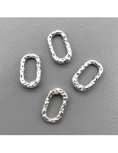 Замок карабин овал, 10*16 мм, родий, шт