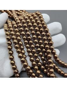 Бусина Гематит, шар, коричневый, 8 мм, тип2