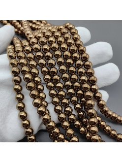 Бусина Гематит, шар, коричневый, 8 мм, тип2