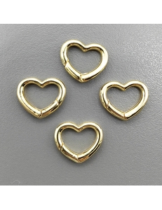 Замок карабин Сердце, 16*13 мм, позолота, шт